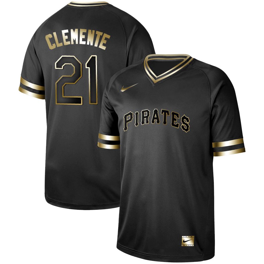 Men Pittsburgh Pirates #21 Clemente Nike Black Gold MLB Jerseys->new york yankees->MLB Jersey